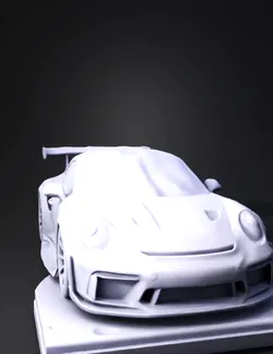 Create a highly detailed 3D printable display sculpture of a modern sp