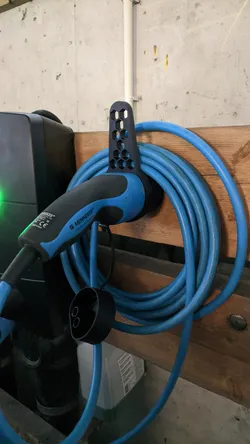 Holder for type 2 EV charger cable