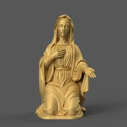 Kneeling St. Mary for Nativity Scene 3D Model STL