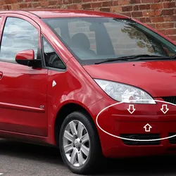 Mitsubishi Colt front bumper thin plastic strip