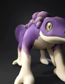purple dinosaur with rounded bumps along back four legs cream underb