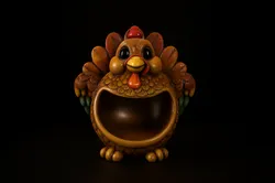 Adorable Turkey Candy Bowl Thanksgiving Table Decor Festive 3D Printed Turkey Dish Fall Center 3D Print Model in Animals 607658