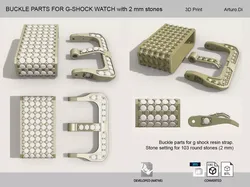 Buckle parts for watch with 2mm stones