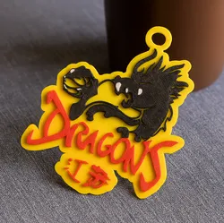 CBA Jiangsu Dragons keychain badge color printable and renderable 3D Print Model in Keychains 607237