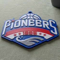 CBA Tianjin Pioneers keychain badge color printable and renderable 3D Print Model in Keychains 607260