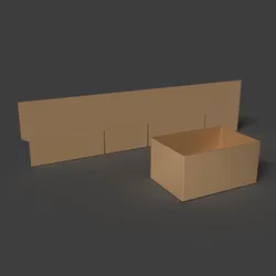 Corrugated cardboard box Opened and disassembled packaging