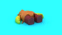 Cute Lying Teddy Bear  3D Print Model in Toys 627752