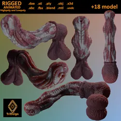 Fantasy Alien Horse Penis Rigged