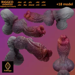 Fantasy Zorah Dog Penis Rigged Lowpoly and Highpoly