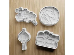 Fire Horse Cookie Cutters STL SET | Lunar New Year STL Files