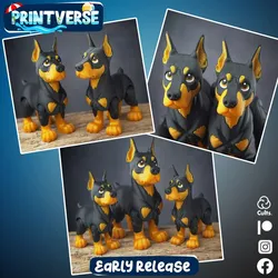 Flexy Doberman Dog Print In Place No Supports
