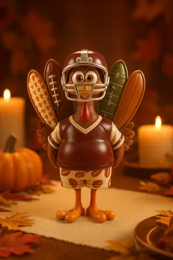 Football Turkey Figurine Thanksgiving Sports Fan Decor Unique Holiday Centerpiece Funny Football 3D Print Model in Animals 607528