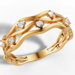 Gold Crossover Infinity Band Ring CAD
