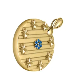 Golden Blue Bloom Pendant