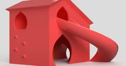 Hamster house with slide