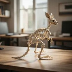 Kangaroo Skeleton Anatomy – Highly Detailed Marsupial Skeletal 3D Model for Education & 3D Printing