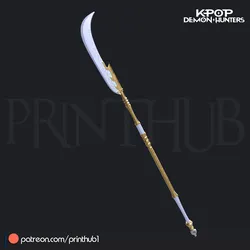 Kpop Demon Hunters HUNTRIX Mira Woldo Glaive Weapon Polearm blade for cosplay Prop 3D Print Model in Scans and Replicas 627524