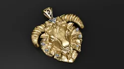 MARKHOR FACES PENDANT 3D PRINTABLE MODEL 3D Print Model in Pendants 607636