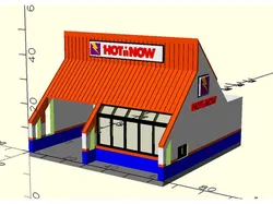 n scale - vintage and forgotten - fast food restaurant - Hot 'n Now
