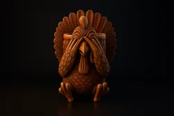 Peekaboo Turkey Cute Thanksgiving Turkey Figurine Fall Holiday Home Decor Funny Turkey 3D Print Model in Animals 607595