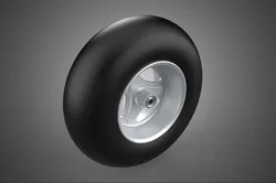 SLICK SILVER THREE SPOKE TREAD TIRE RIM CART WHEEL BARROW RUBBER