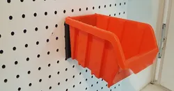 Storage bin pegboard mount