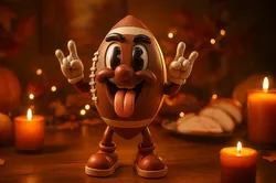 Thanksgiving Football Character 3D Print Model Funny Turkey Day Sports Figurine Cartoon Football 3D Print Model in Monsters & Creatures 607519