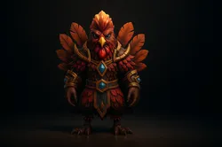 Thanksgiving Warrior Rooster 3D Print Model Festive Turkey-Inspired Hero Figurine 3D Print Model in Other 607653