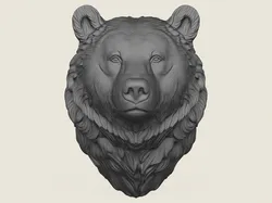 Wild Bear Head 3D Print Model in Sculpture 627091
