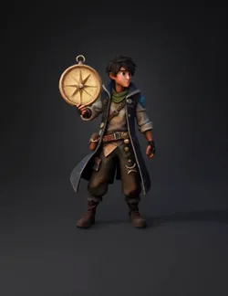 Create a completely original AAA quality 3D game protagonist for a new