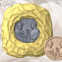 Jesus Christ Relief 3D Model Bundle | Round Medallion & Chiseled Frame | STL Files for CNC, Router & 3D Printing Christian Decor