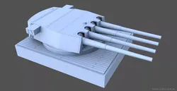 360mm Mark III quadruple turret - Commercial lic - 1-72 scale 3D print model