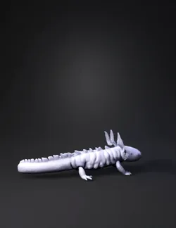 an articulated axolotl lying down don t make it too realistic but ma