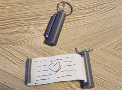 Pocket Scroll Keychain - holds 80cm of paper easy roll-up