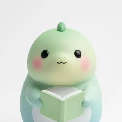 Tiny Dino Reading a Book – Cute Smart Dinosaur Figurine