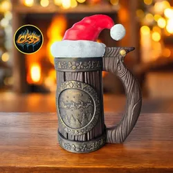 Christmas Stein with Santa Cap Cover