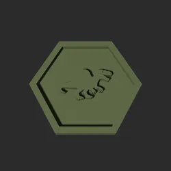 Spinosaurus Hexagon – 3D Printable Game Token