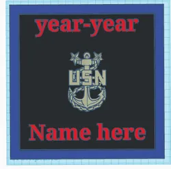 USN Date of Service plaque