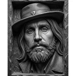 3D printer bestanden | 3MF | cowboy portrait in stone