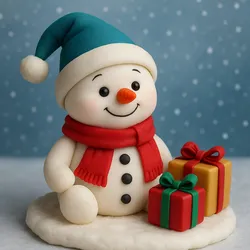 Cute Snowman with Christmas Gifts