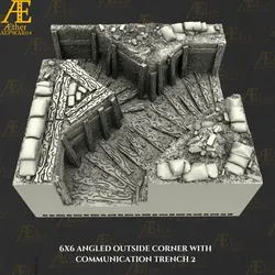 Free Props & Terrain STL Download - angled trench outsideby QueSr