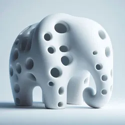 Modern Elephant Showpiece | Abstract Animal Sculpture | 3D Printed Decorative Art | Unique Hollow Design | Home & Office Decor