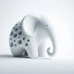 Modern Elephant Showpiece | Abstract Animal Sculpture | 3D Printed Decorative Art | Unique Hollow Design | Home & Office Decor