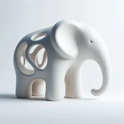 Modern Elephant Showpiece | Abstract Animal Sculpture | 3D Printed Decorative Art | Unique Hollow Design | Home & Office Decor
