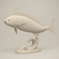 Oarfish Statue 3D Model – Elegant Deep Sea Creature Sculpture for 3D Printing