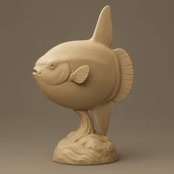 Ocean Sunfish (Mola Mola) Statue 3D Model – Unique Ocean Giant Sculpture for 3D Printing