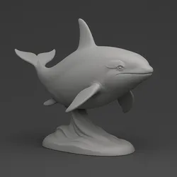 Orca (Killer Whale) Statue 3D Model – Majestic Ocean Predator Sculpture for 3D Printing