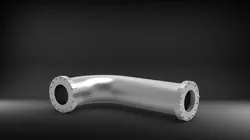 Pipe elbow with two flanges 3D print model
