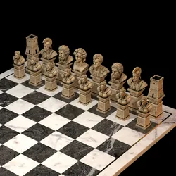 Roman Chess Set Julius Caesar Cleopatra Marcus Aurelius 3D Printable STL