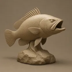 Snakehead Fish Statue 3D Model – Fierce Predator Sculpture for 3D Printing
